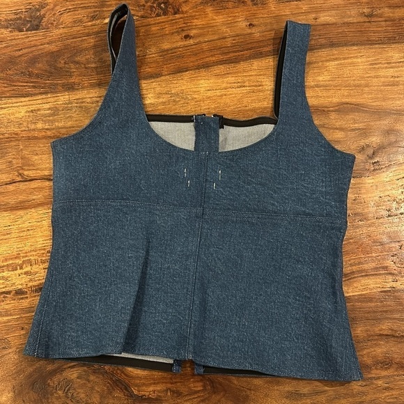 Rag & Bone Paula Zip-Front Denim Tank Top Vintage Bloo SzM - Picture 6 of 8